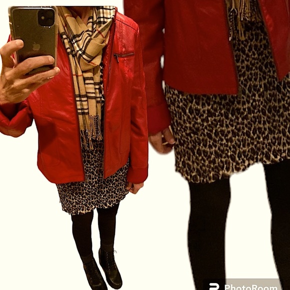 She + Sky Animal Print Smocked Skirt Dress Size Medium - Picture 11 of 11